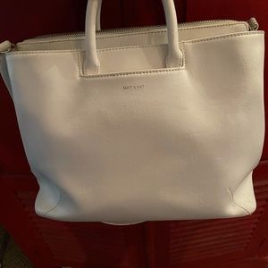 May and Nat large purse white zipper